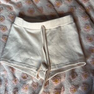 Cream Knit Shorts